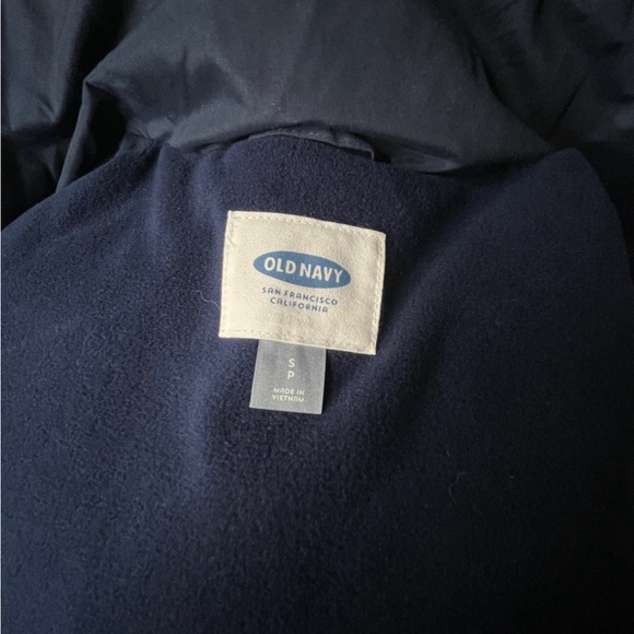 Old Navy Dark Blue Puffer Vest Full Zip fleece Lined Size-small - Picture 7 of 9